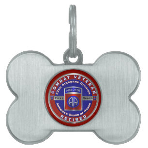 82nd Airborne Division Retired Veteran Pet ID Tag