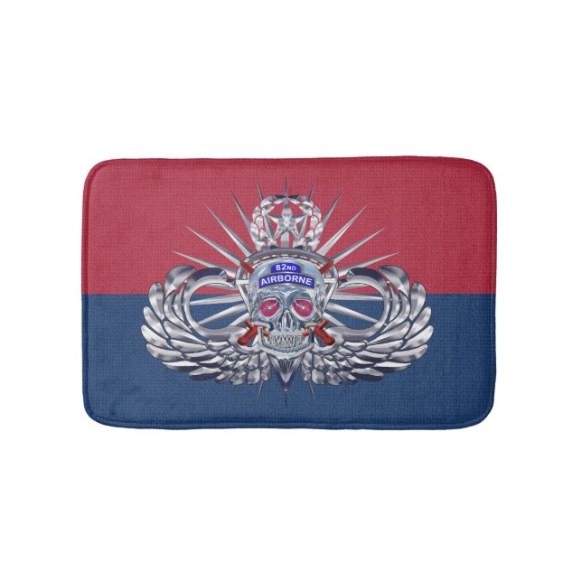 82nd Airborne Division “Spiked Skull” Div Colours Bath Mat (Front)