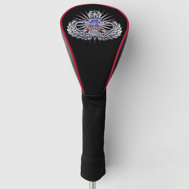 82nd Airborne Division “Spiked Skull”  Golf Head Cover (Front)
