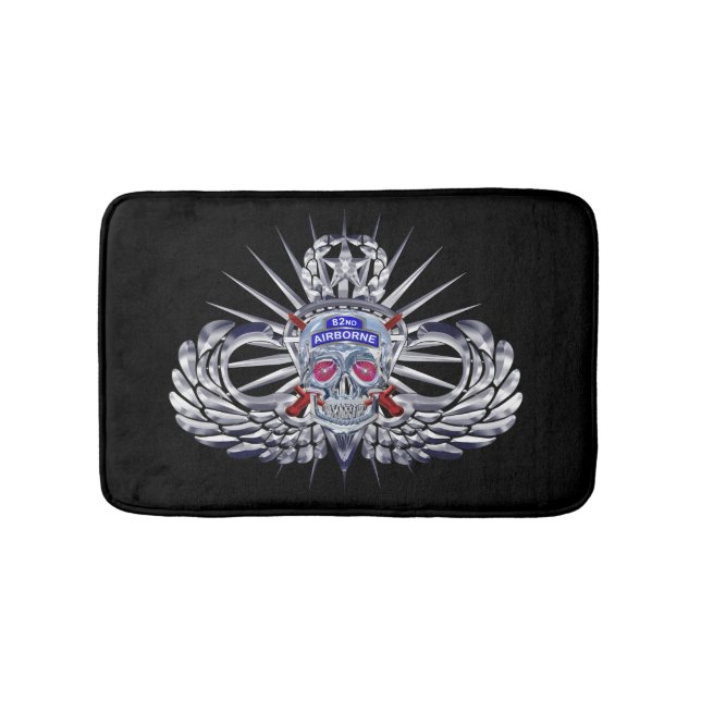 82nd Airborne Division “Spiked Skull” Jump Wings Bath Mat (Front)