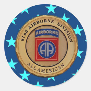 82ND AIRBORNE DIVISION "USARMYFANMERCH" "U.S. Arm Classic Round Sticker