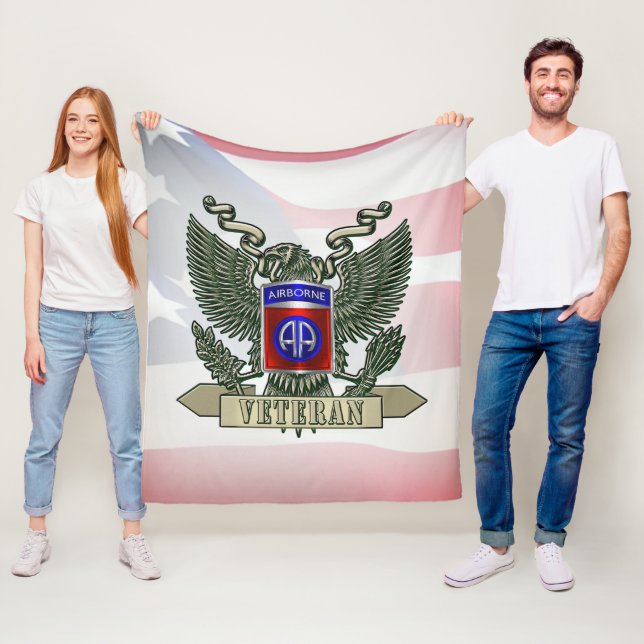 82nd Airborne Division Veteran Fleece Blanket (In Situ)