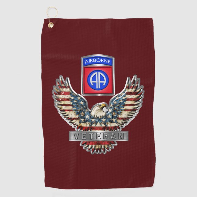 82nd Airborne Division Veteran Golf Towel (Front)