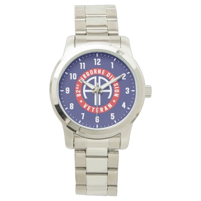 82nd Airborne Division Veteran Stainless Steel  Watch (Front)