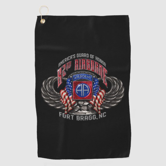 82nd Airborne Fort Bragg Golf Towel (Front)
