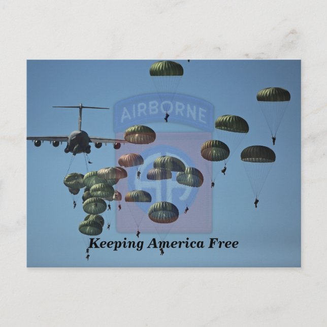 82nd airborne fort Bragg veterans vets patch Postcard (Front)