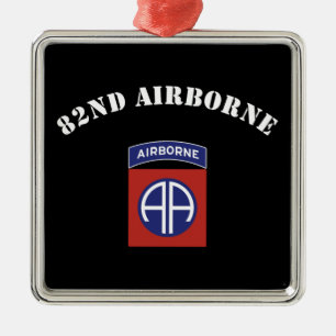 82nd Airborne Insignia Metal Tree Decoration
