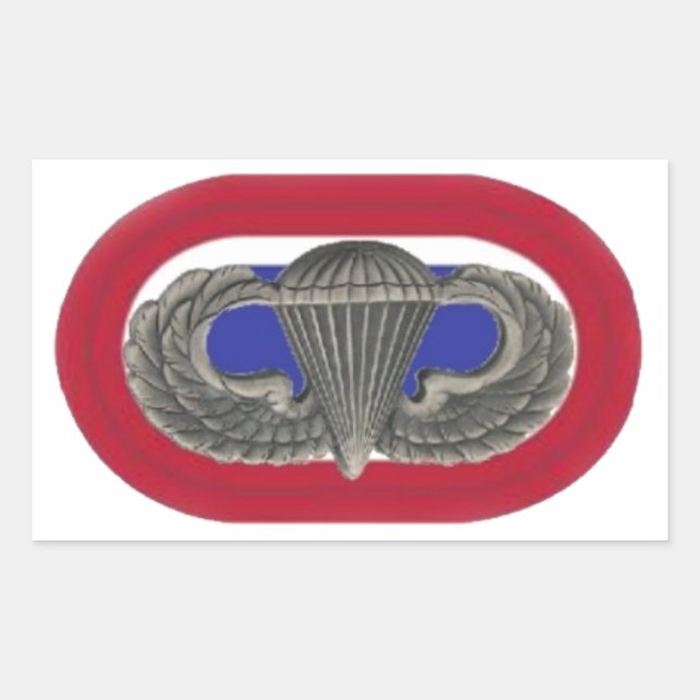 82ND AIRBORNE JUMP WINGS/OVAL STICKERS (Front)