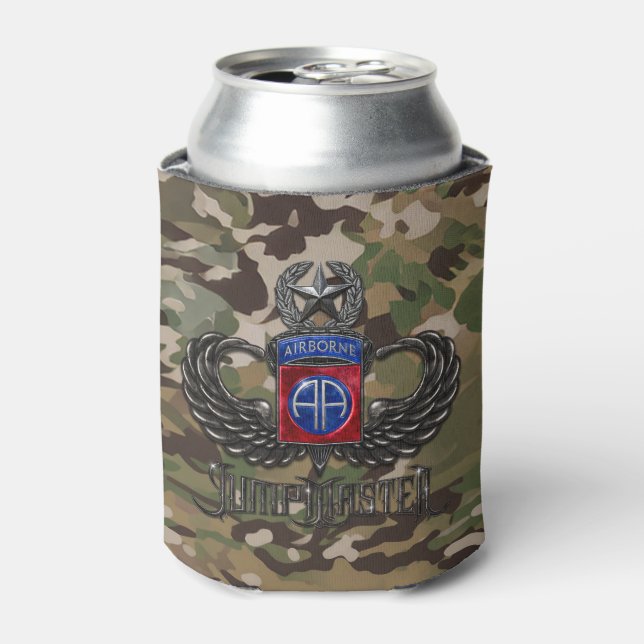 82nd Airborne Jumpmaster Camo Can Cooler (Can Front)