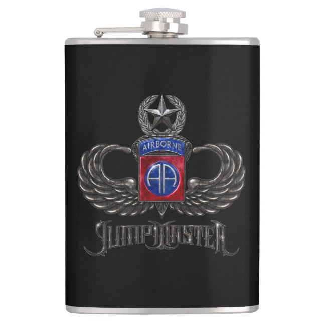 82nd Airborne Jumpmaster Vinyl Wrapped Flask (Front)