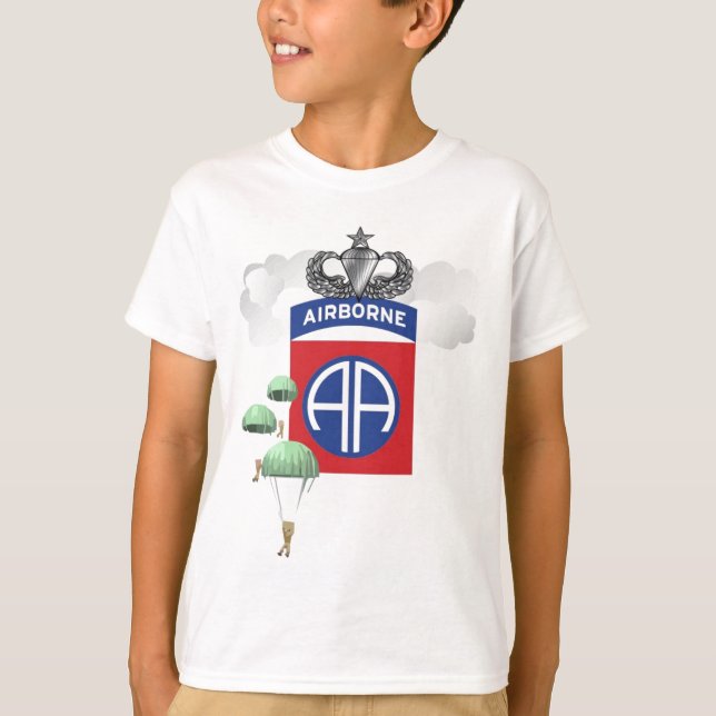 82nd Airborne, Paratroopers, Senior Jump Wings T-Shirt (Front)