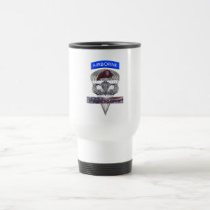 82nd Airborne Senior Jumper with American Flag Travel Mug