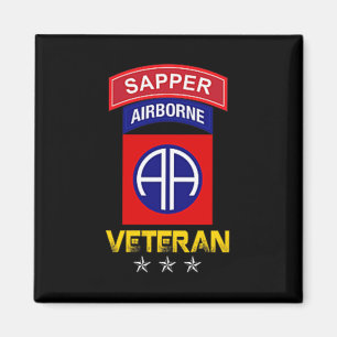 82nd Airborne Shirt - 82nd Airborne Sapper Veteran Magnet