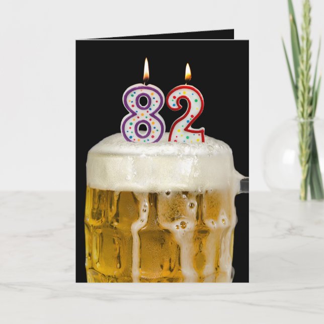 82nd Birthday Beer on black Card (Front)