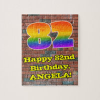 82nd Birthday: Fun Graffiti-Inspired Rainbow 82