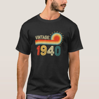 82Nd Birthday Gift - Vintage 1940 Retro Bday 82 Ye T-Shirt