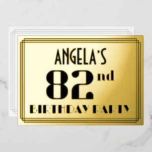 82nd Birthday Party: Art Deco Look “82” and Name