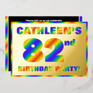 82nd Birthday Party — Fun, Rainbow Spectrum “82”