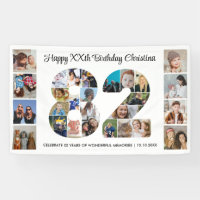 82nd Birthday Party Number 82 Photo Collage