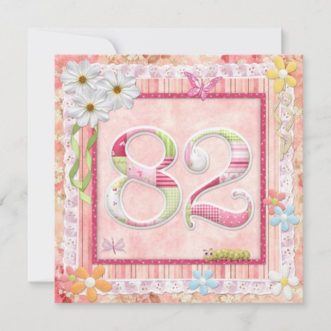 82nd birthday party scrapbooking style invitation (Front)