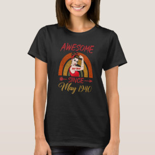 82nd Birthday Queen Awesome Since May 1940 Rainbow T-Shirt