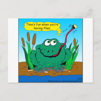 833 time flies cartoon postcard