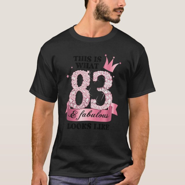 83 & Fabulous I Pink White Party Group Candid Phot T-Shirt (Front)