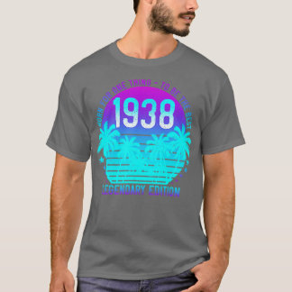 83rd Birthday 1938 Vintage Aesthetic Sunset Palm 8 T-Shirt