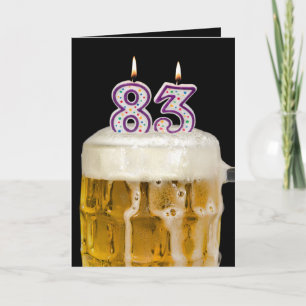 83rd Birthday Beer on black Card