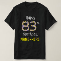 83rd Birthday: Floral Flowers Number “83” + Name