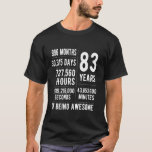 83rd Birthday Men Women Funny 83 Years Old T-Shirt<br><div class="desc">83rd Birthday Men Women Funny 83 Years Old</div>