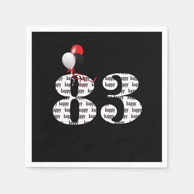 83rd Birthday party balloons Napkin (Front)