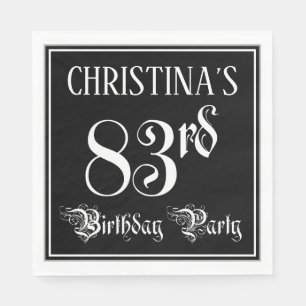 83rd Birthday Party — Fancy Script + Custom Name Napkin