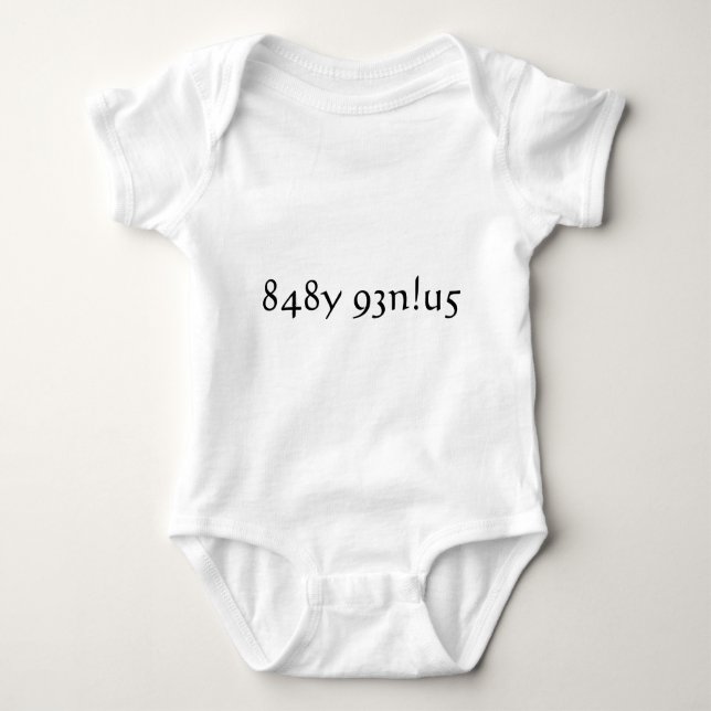 848y 93n!u5 Baby Genius Funny Typography Baby Bodysuit (Front)