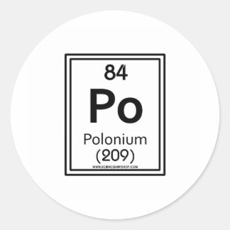 84 Polonium Classic Round Sticker