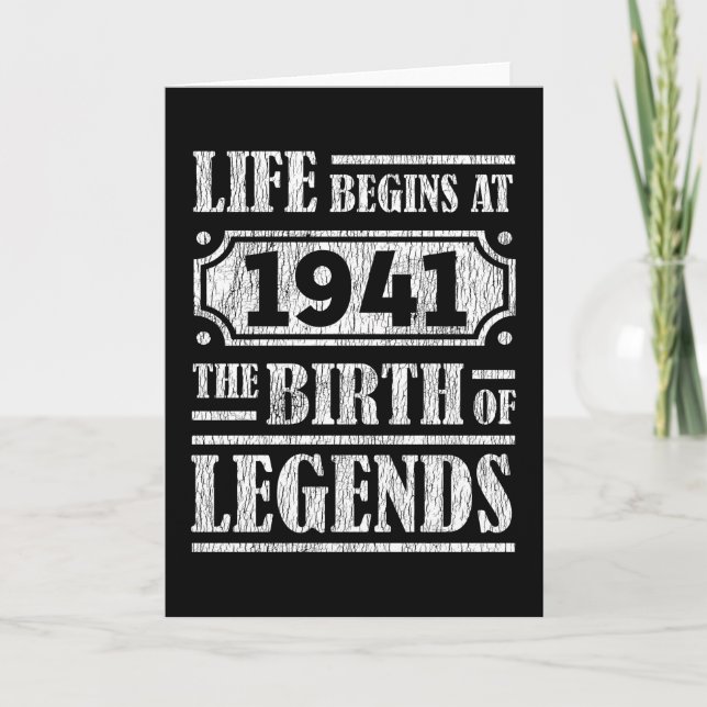 84 Year Old 1941 Birth Of Legend 84th Birthday Card (Front)
