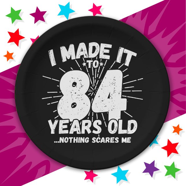 84 Year Old Sarcastic Meme Funny 84th Birthday Paper Plate (Creator Uploaded)