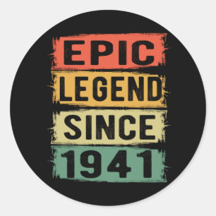 84 Years Old Bday 1941 Epic Legend 84th Birthday Classic Round Sticker