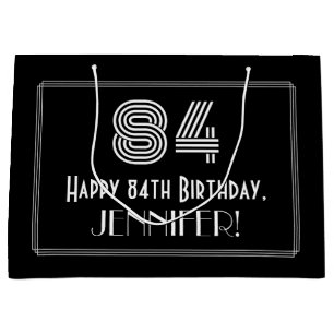 84th Birthday — Art Deco Inspired Look "84" & Na Large Gift Bag