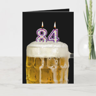 84th Birthday Beer on black Card