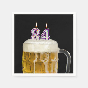 84th Birthday Beer on black Napkin