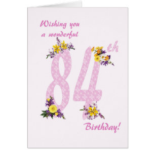 84th Birthday Flower Decorated Numbers