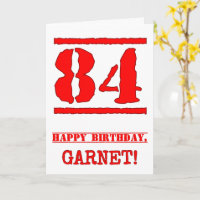 84th Birthday: Fun, Red Rubber Stamp Inspired Look