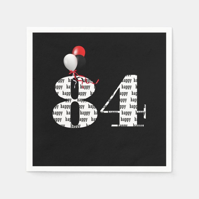 84th Birthday party balloons Napkin (Front)