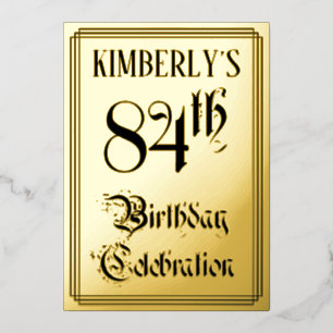 84th Birthday Party — Elegant Script + Custom Name