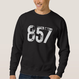 857 Area Code Boston MA Mobile Telephone Area Code Sweatshirt