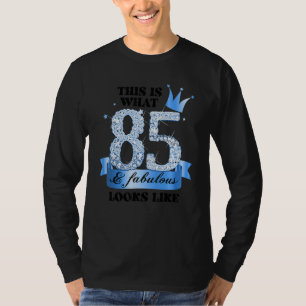 85 & Fabulous I Blue White Party Group Candid Phot T-Shirt
