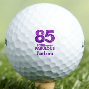 85 FORE-ever Fabulous 85th Birthday Purple Flowers Golf Balls