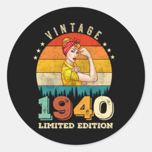 85 Year Old Bday 1940 Vintage 85th Birthday Women Classic Round Sticker