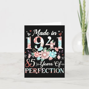 85 Year Old Made in 1941 Floral 85th Birthday Card